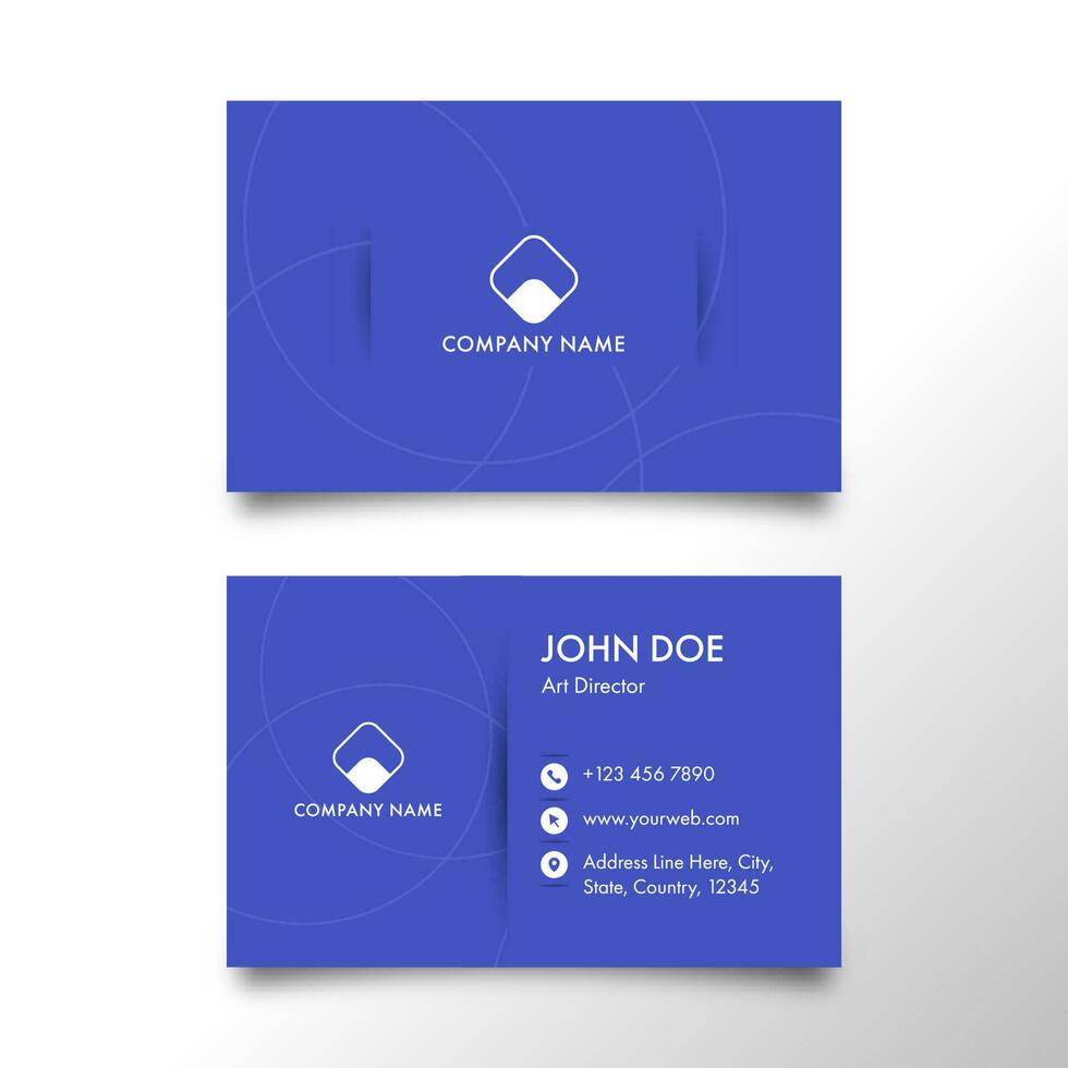 Blue Color Business Or Visiting Card In Front And Back Side. vector