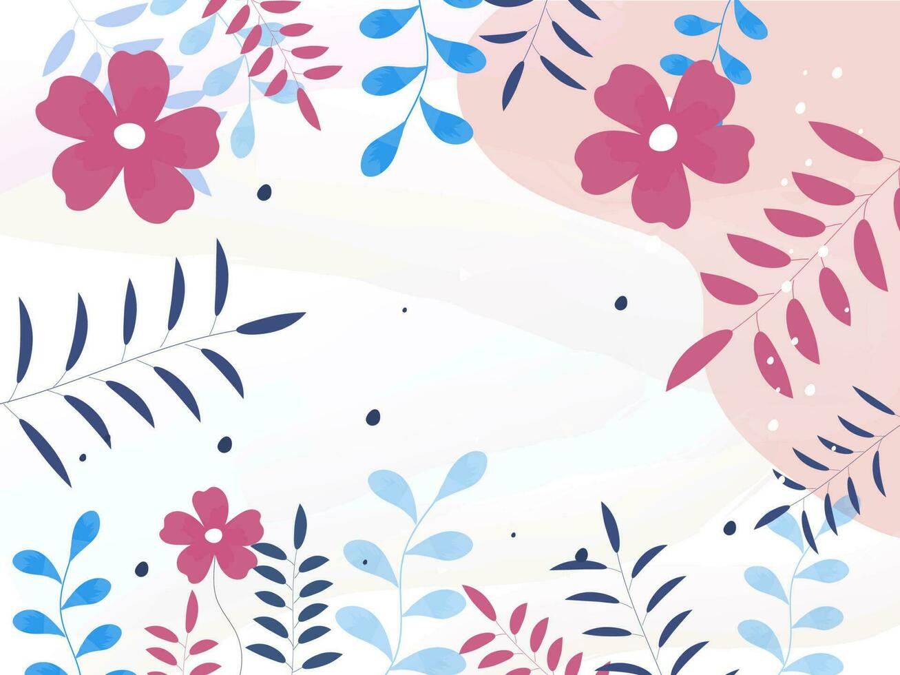 Colorful Flowers With Leaves Decorated On Background. vector