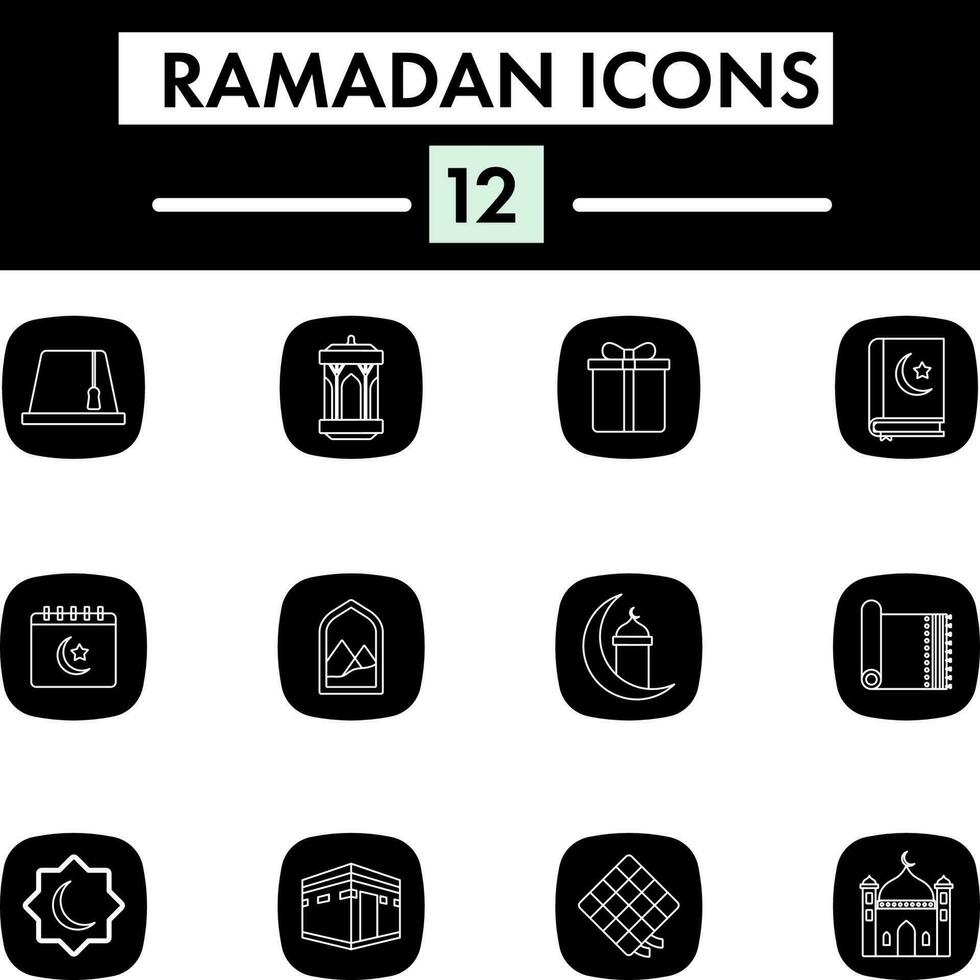 Flat Style Set of Ramadan Icon Set vector