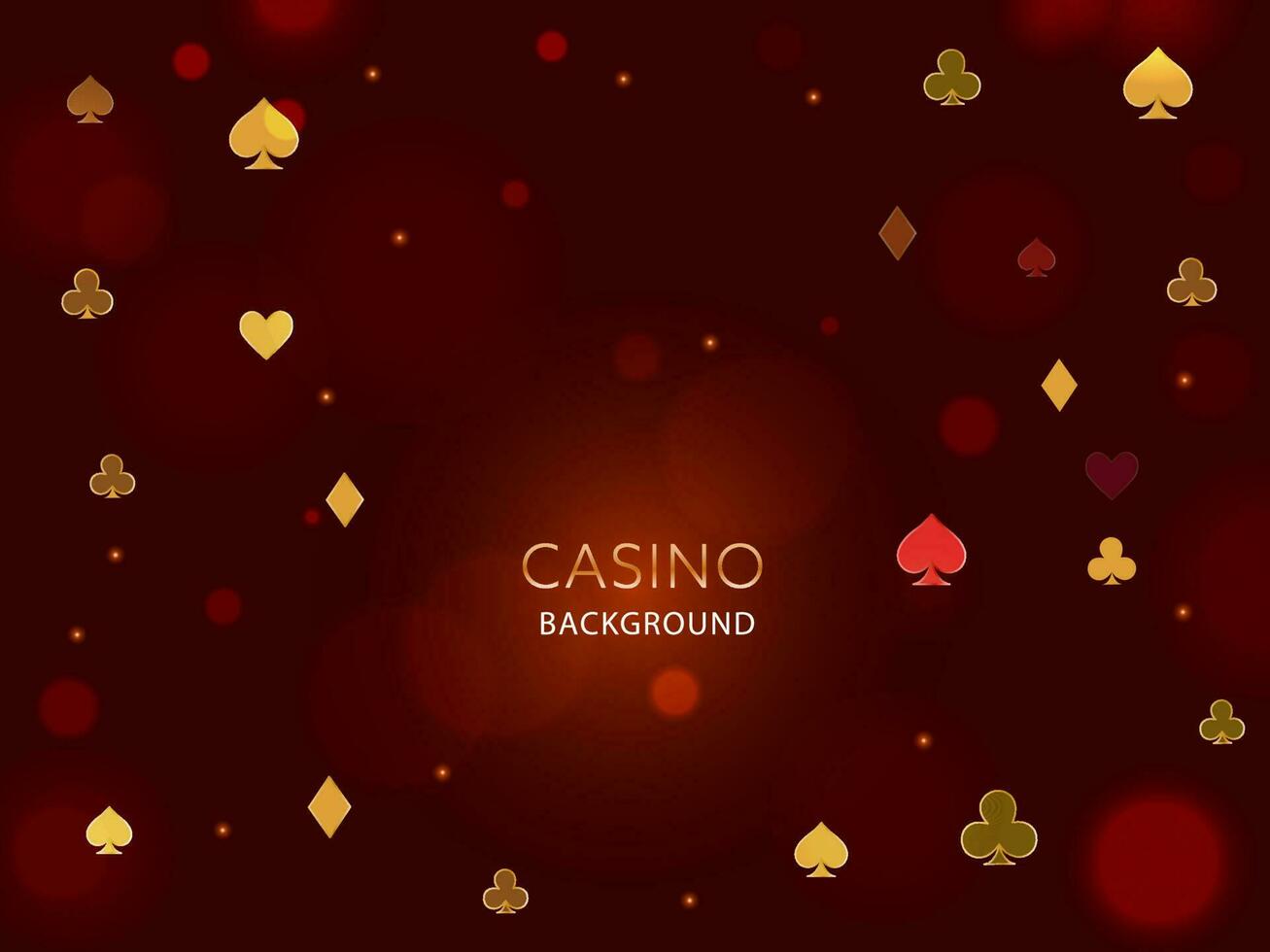 casino rojo antecedentes decorado con tarjeta trajes. vector