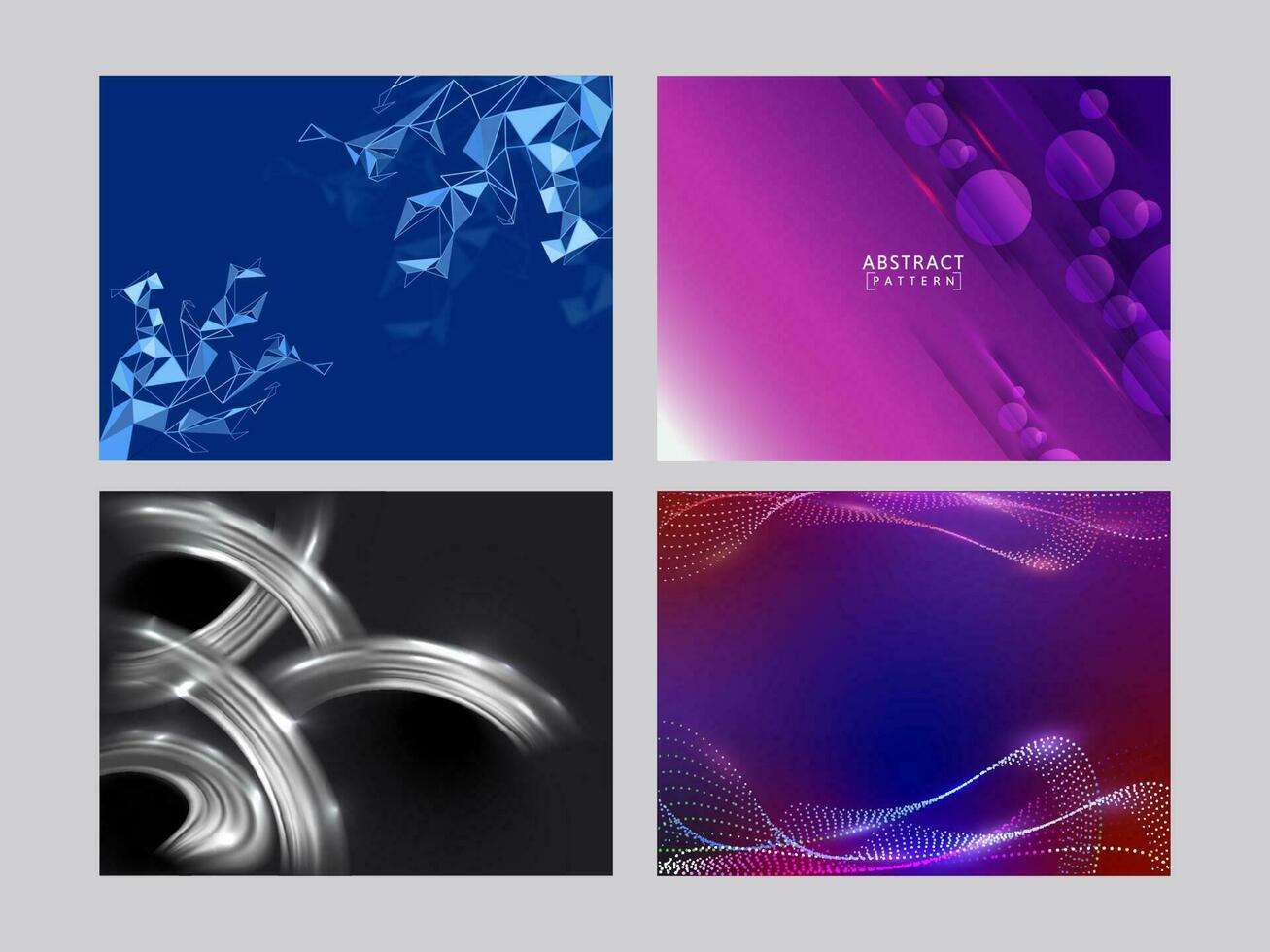 Set Of Abstract Background In Four Color. vector