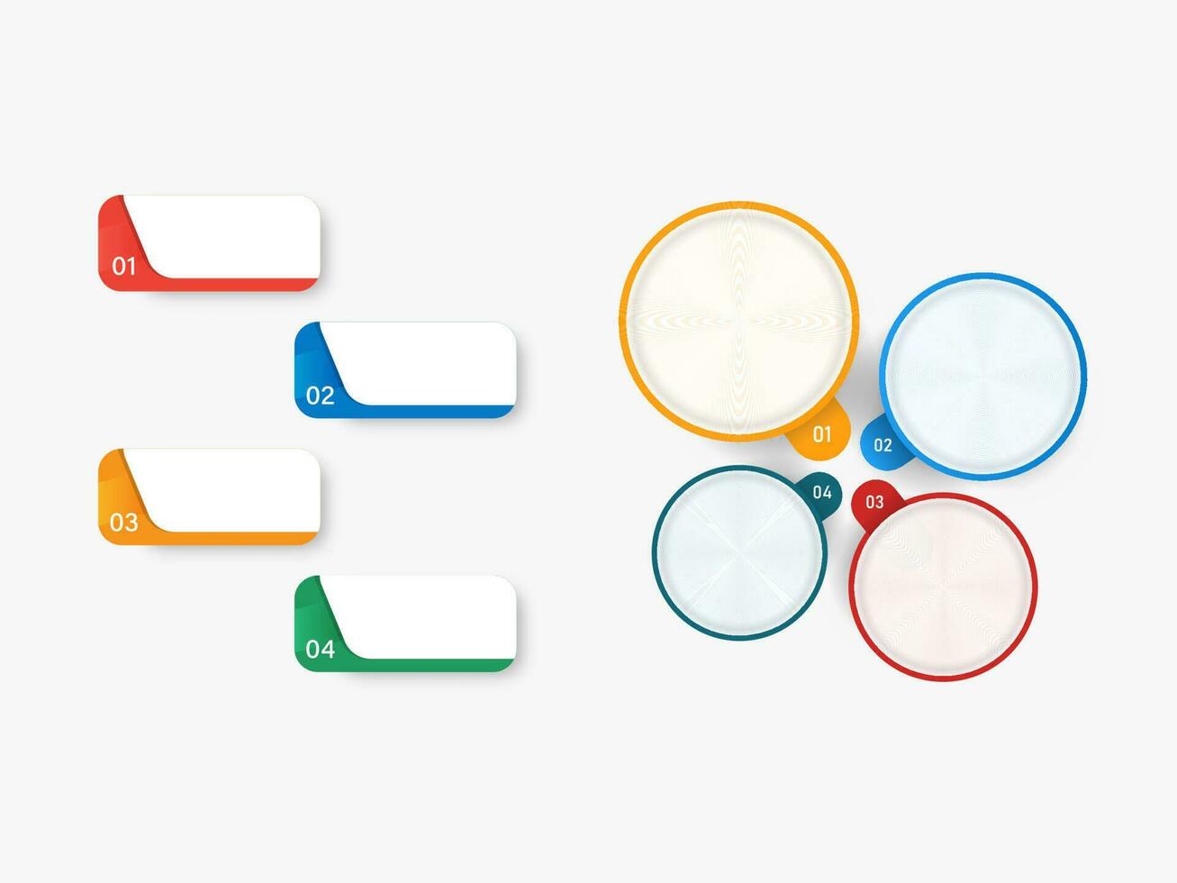 Colorful Four Options With Copy Space On White Background For Infographic Concept. vector