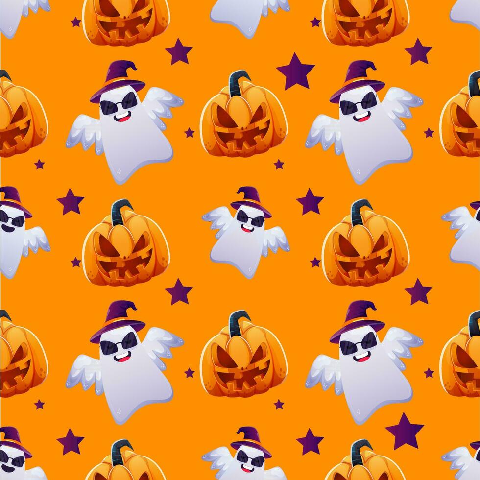 Seamless Halloween Theme Pattern Background. vector
