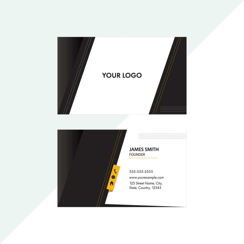 Black And White Business Card Template Layout In Double-Sides. vector