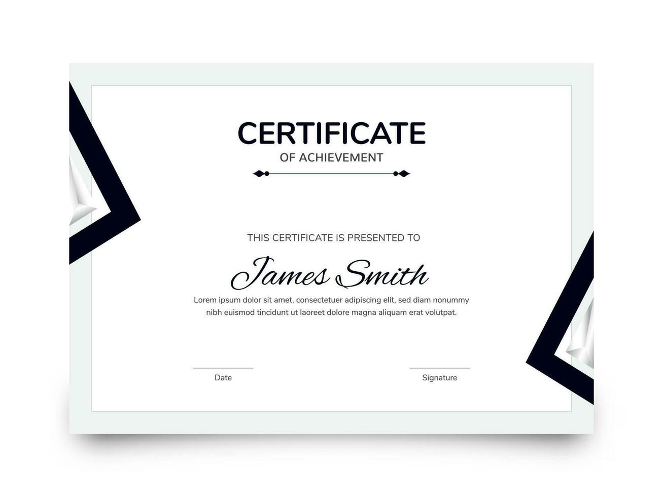 Best Award Certificate Of Achievement Template Layout In White Color. vector