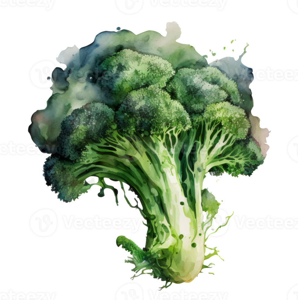 Broccoli watercolor cutout png