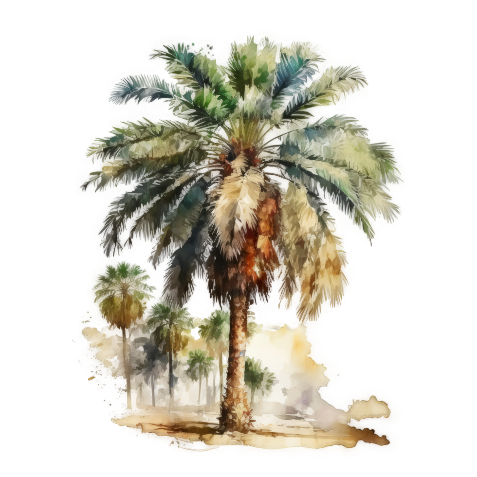 Watercolor palm cutout png