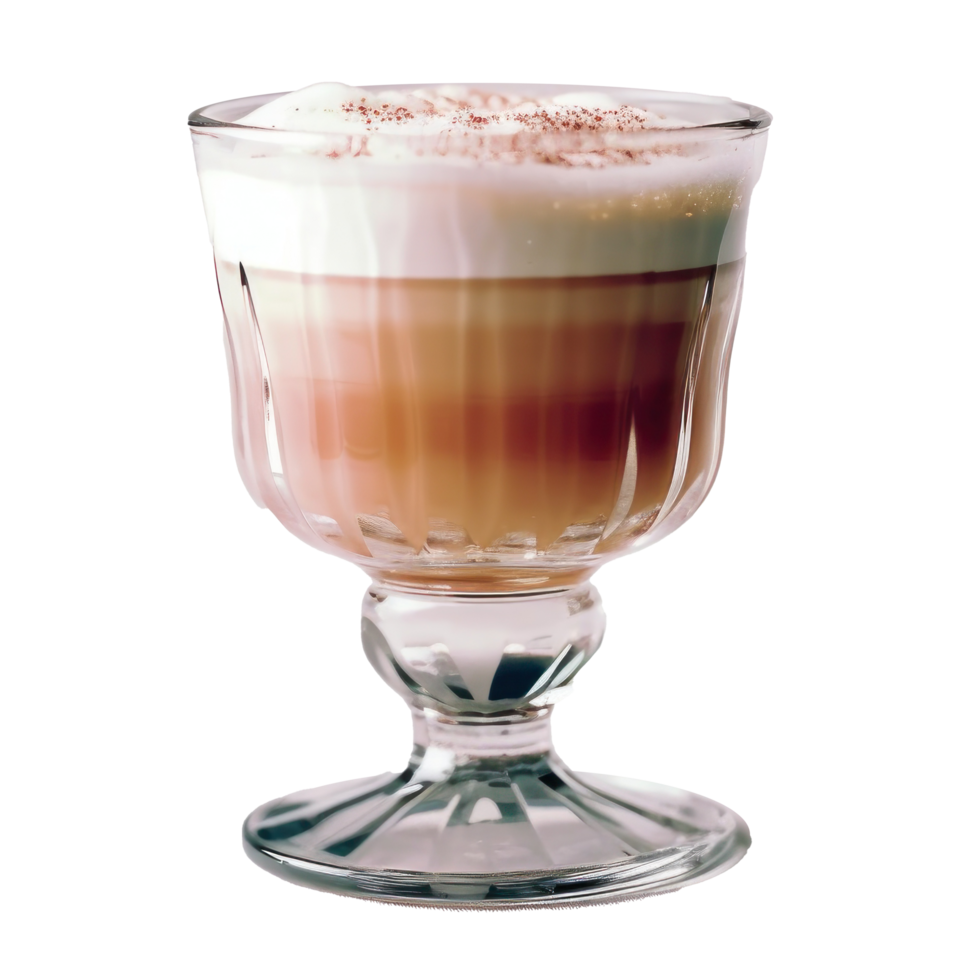 Glass of cappuccino isolated. Illustration png