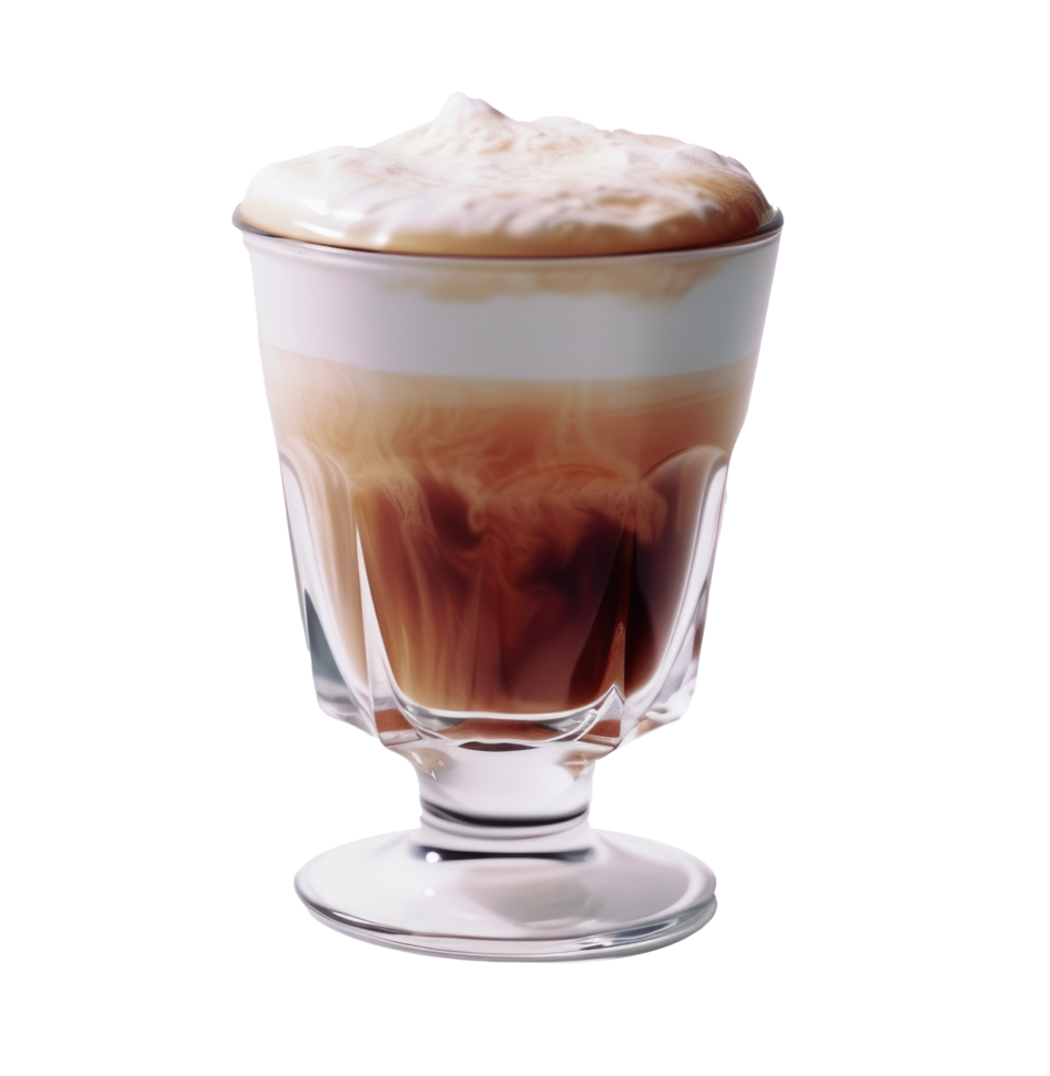 Glass of cappuccino isolated. Illustration png