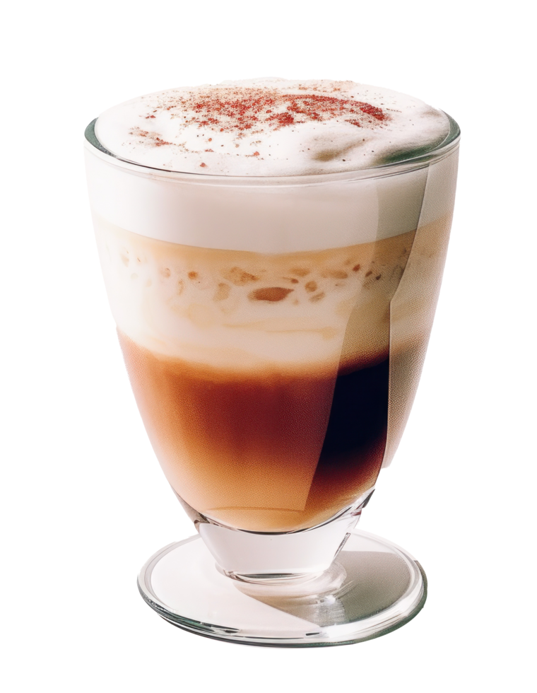 Glass of cappuccino isolated. Illustration png