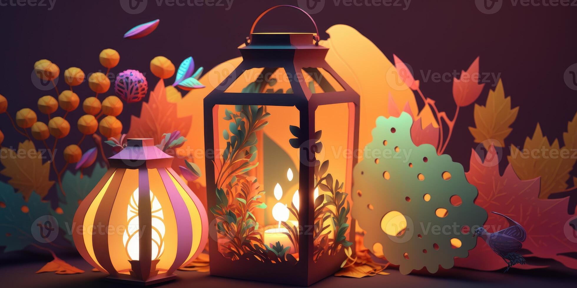 Festa junina lantern background, Brazilian party and Latin american festival. photo