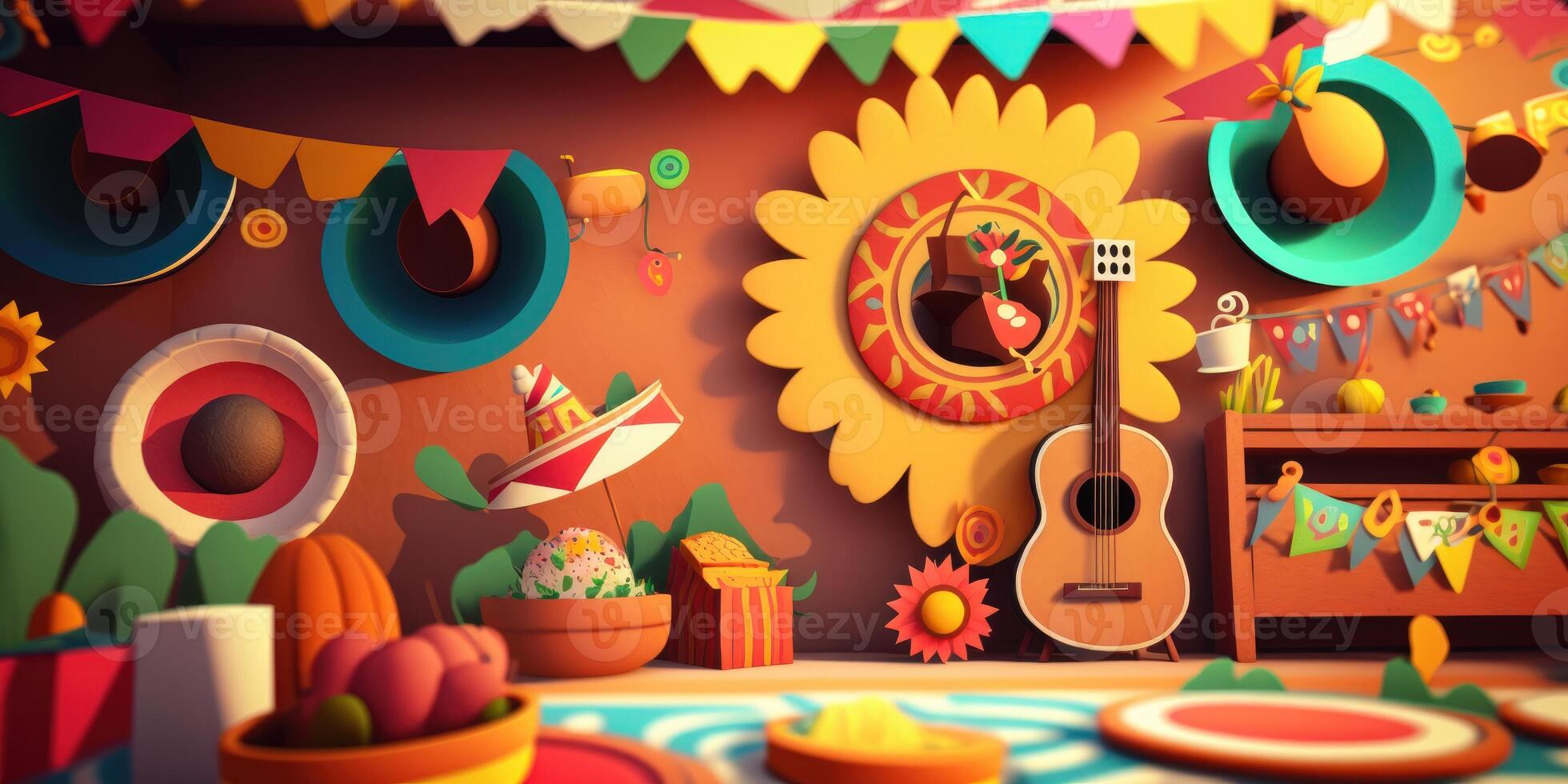 Festa junina background, Brazilian party and Latin american festival. photo