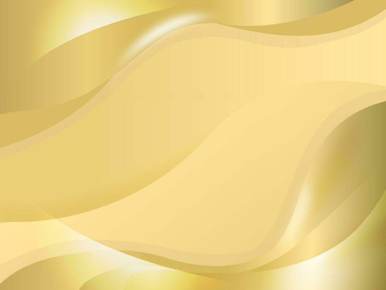 Glossy Abstract Golden Background With Waves. vector