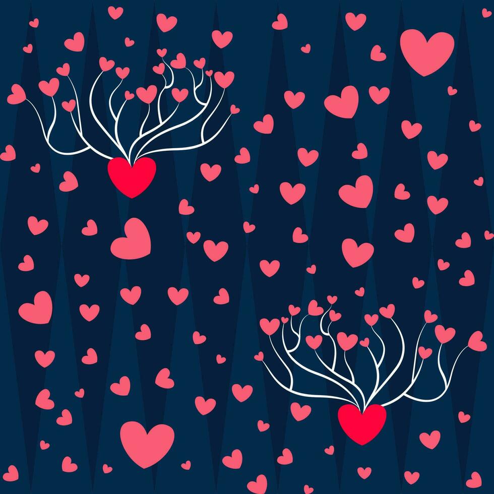 Seamless Love Theme Pattern Background In Red And Blue Color. vector
