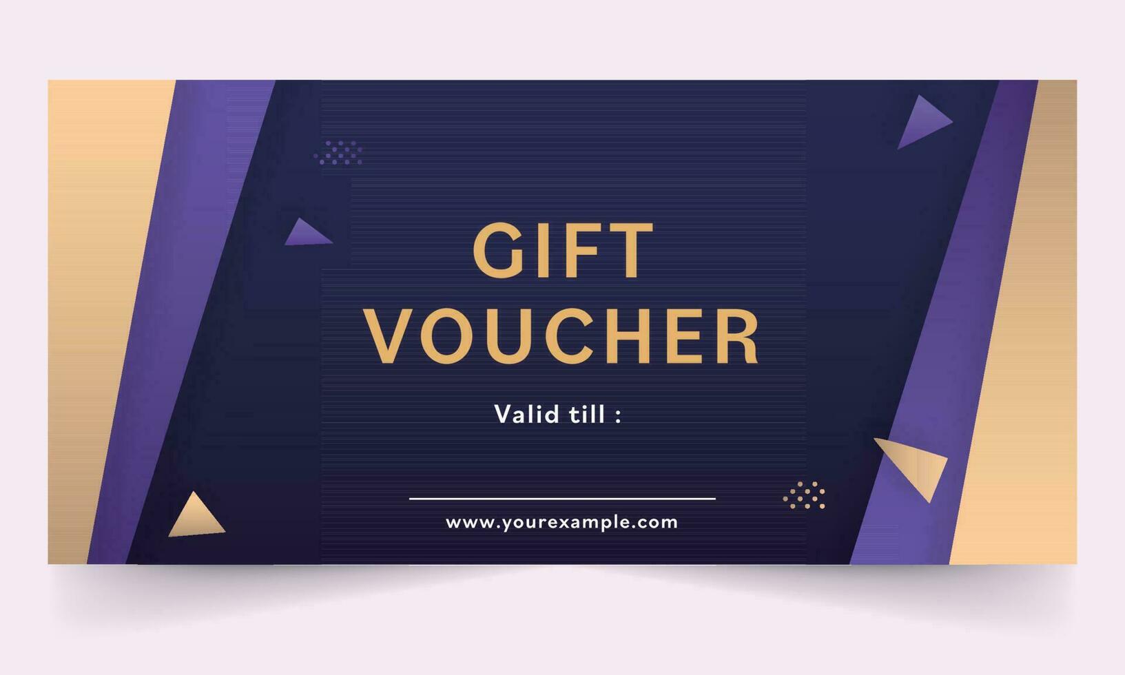 Gift Voucher Or Coupon Horizontal Template Design In Blue And Brown Color. vector