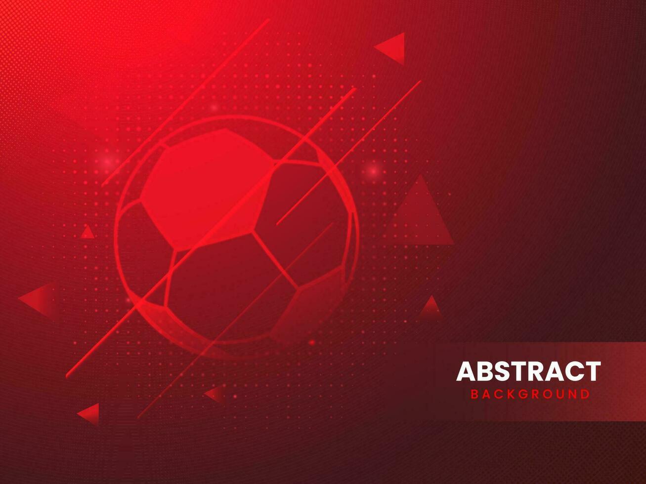 Sports Abstract Red Background With Football. vector