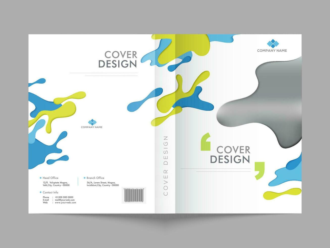 Business cover page or template layout with abstract fluid art. vector