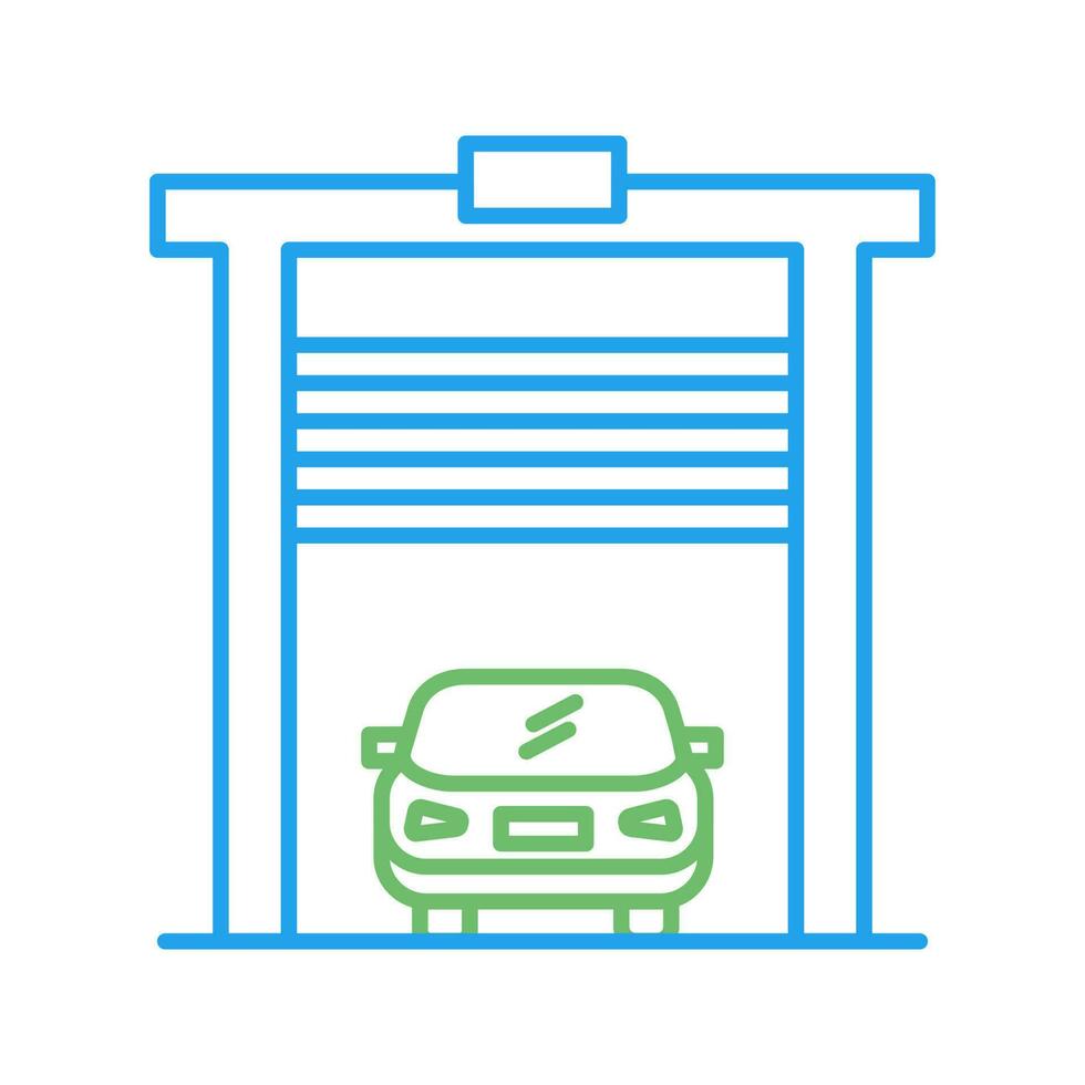 Car in garage Vector Icon