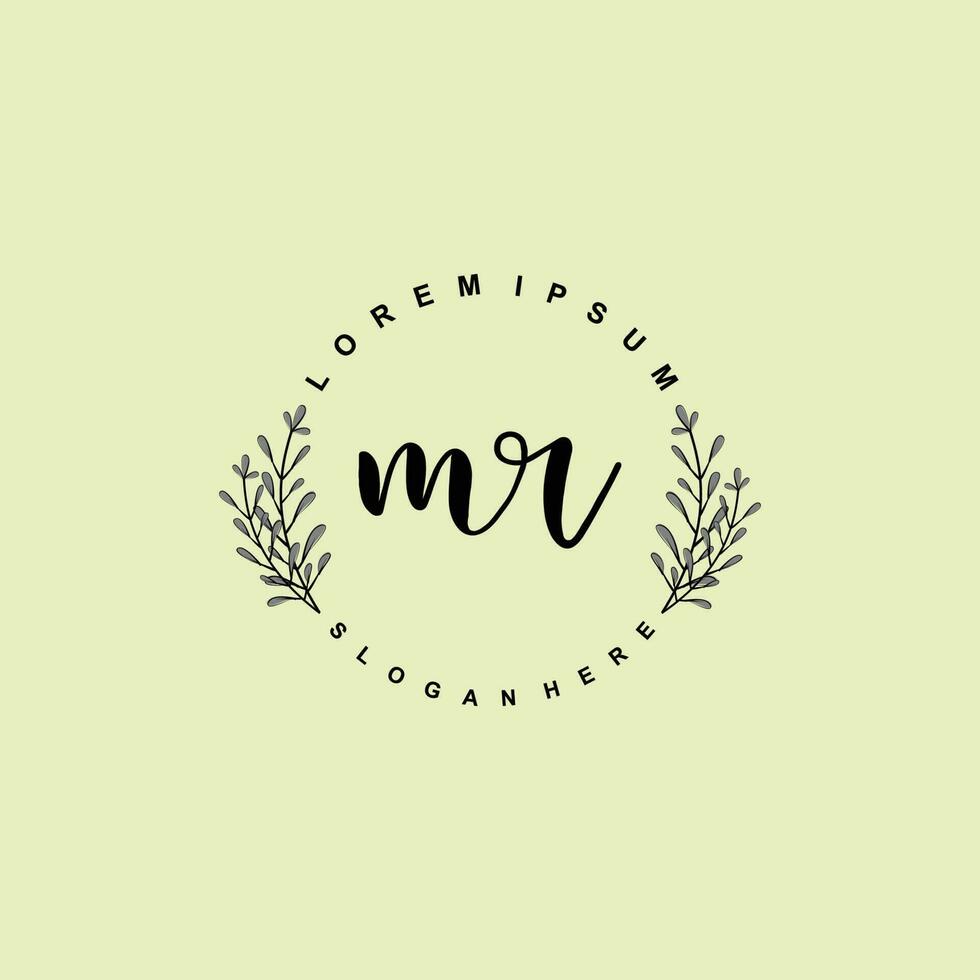 MR Initial beauty floral logo template vector