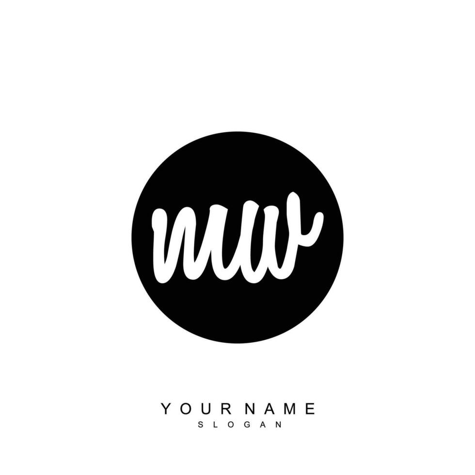 MW Initial beauty floral logo template vector
