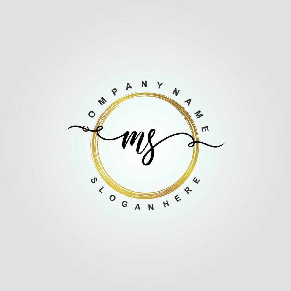 MS Initial beauty floral logo template vector