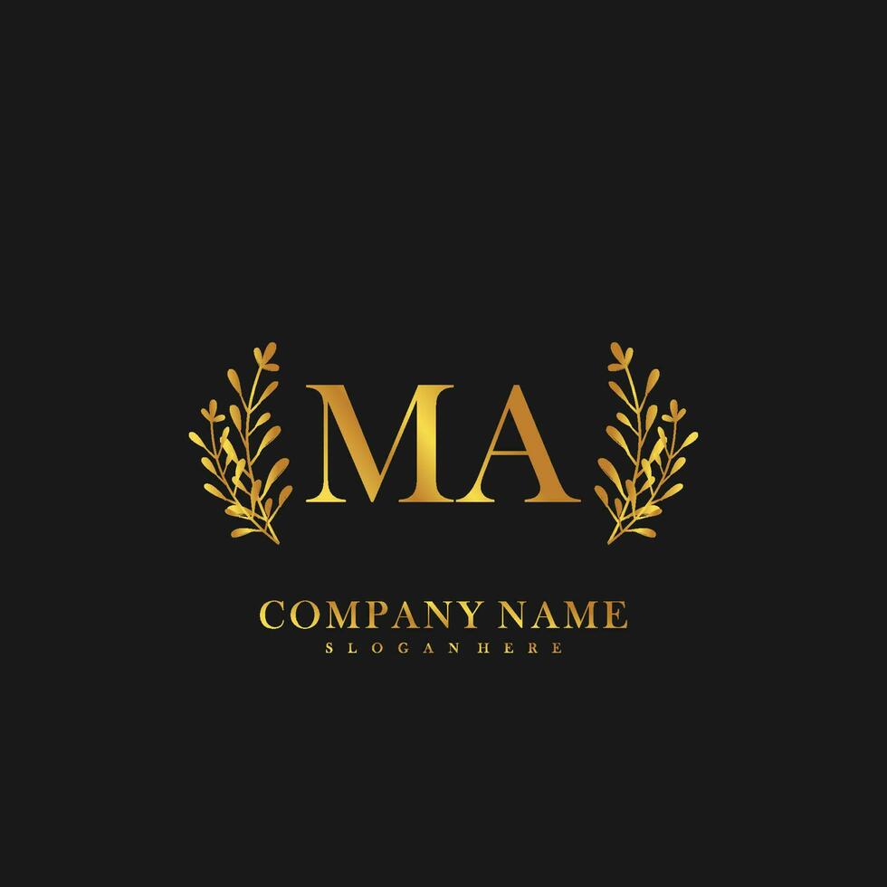 MA Initial beauty floral logo template vector
