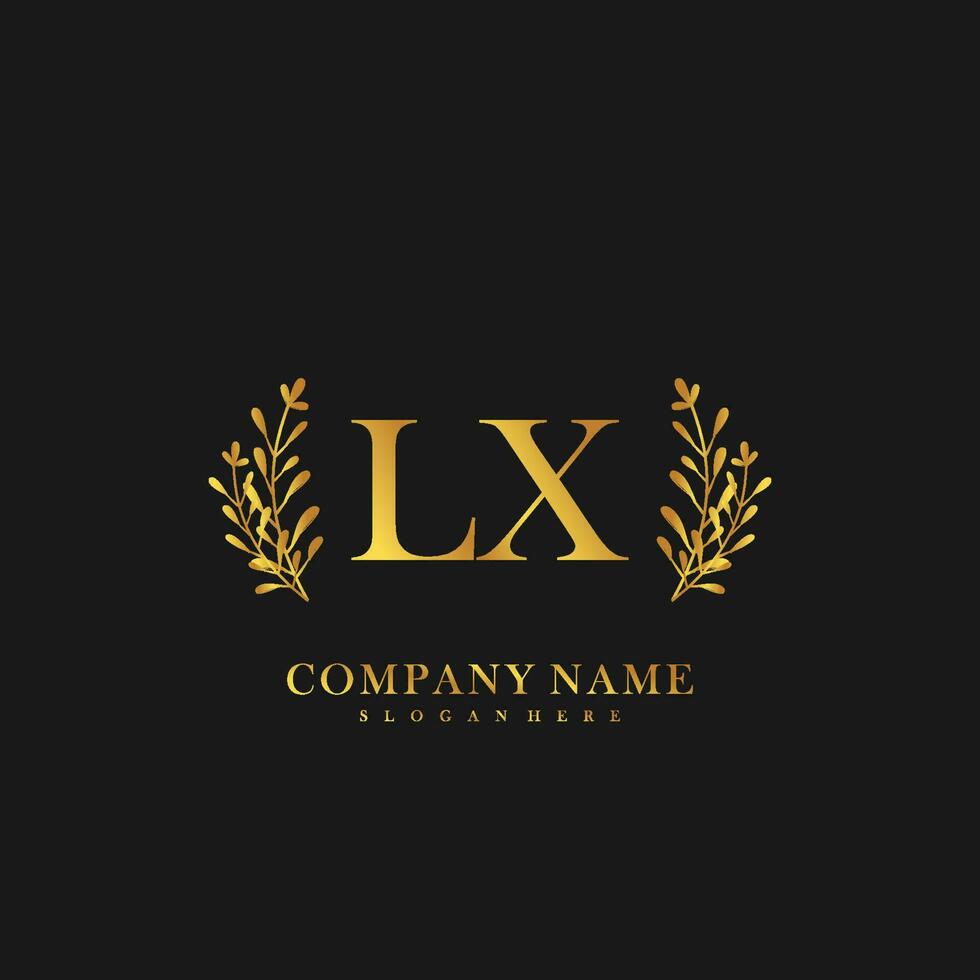 LX Initial beauty floral logo template vector