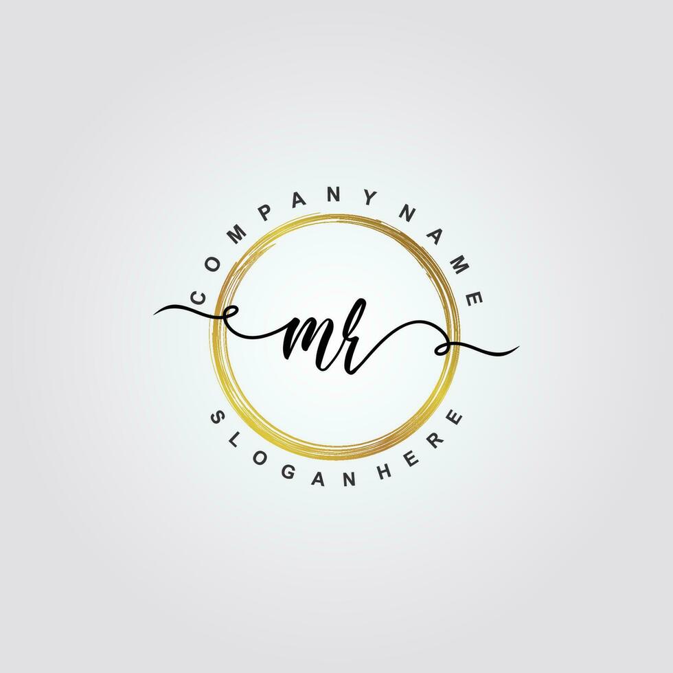 MR Initial beauty floral logo template vector