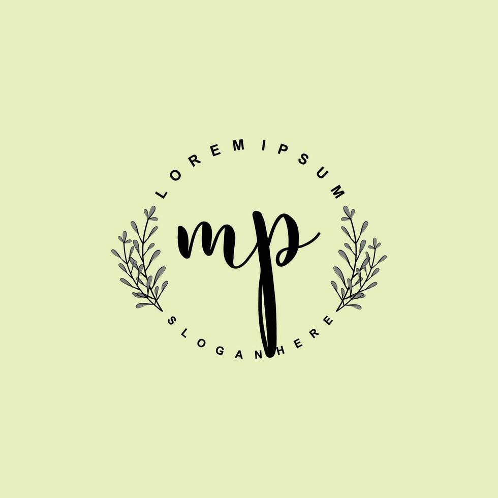MP Initial beauty floral logo template vector