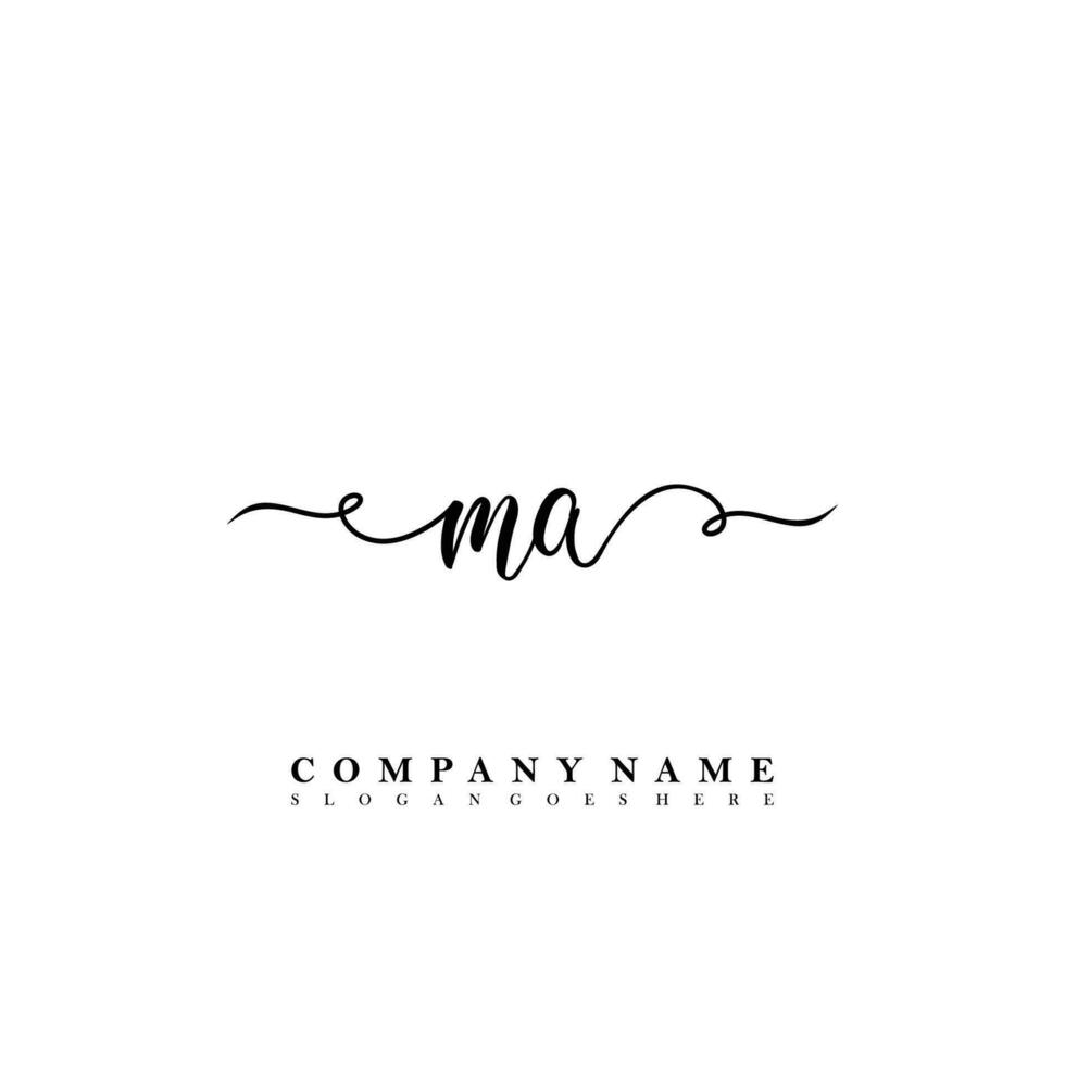 MA Initial beauty floral logo template vector