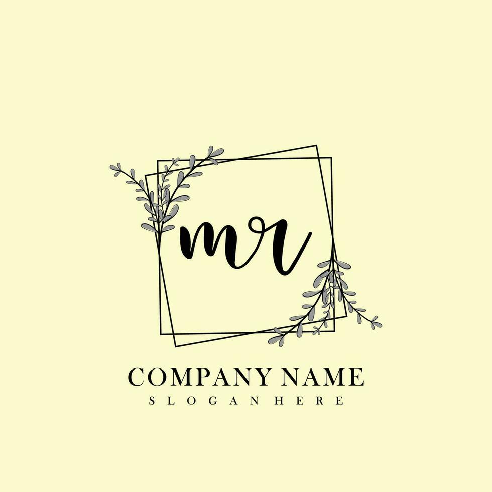 MR Initial beauty floral logo template vector