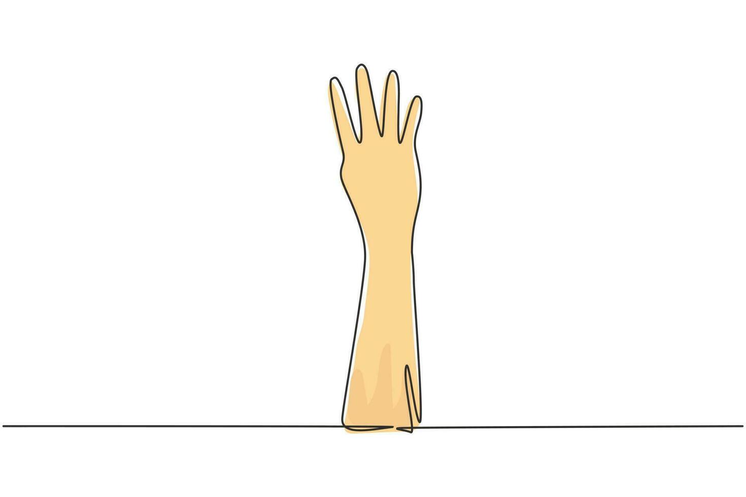Continuous one line drawing hand count number four. Learn to count numbers. The concept of education for children. Nonverbal signs or symbols. Single line draw design vector graphic illustration