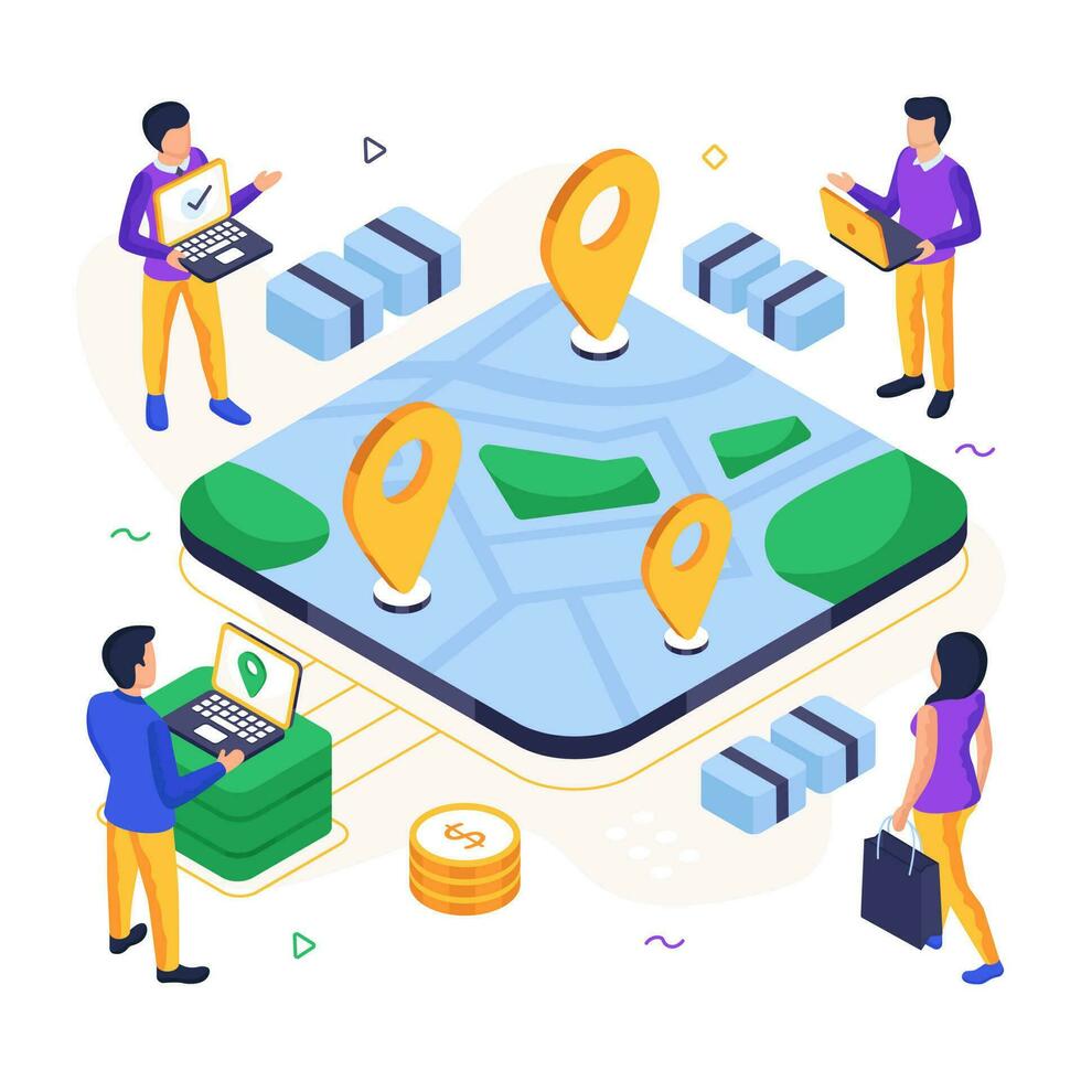 A unique design illustration of parcel location vector
