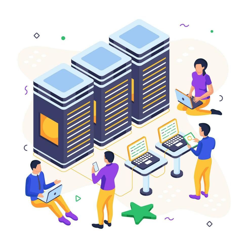 An illustration design of data center vector
