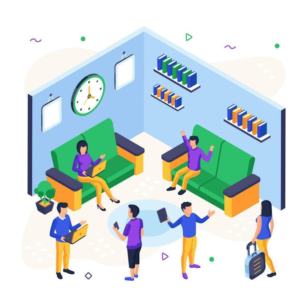 Modern design illustration of waiting area vector