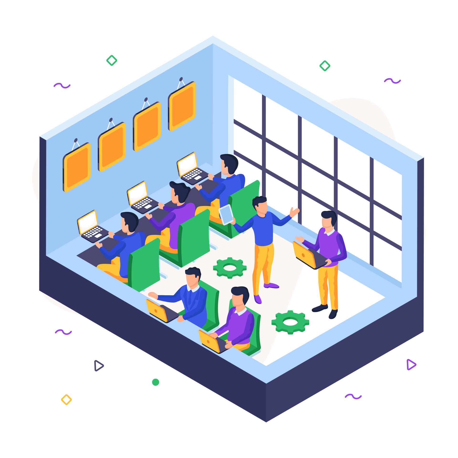 Trendy vector design of office 23440269 Vector Art at Vecteezy