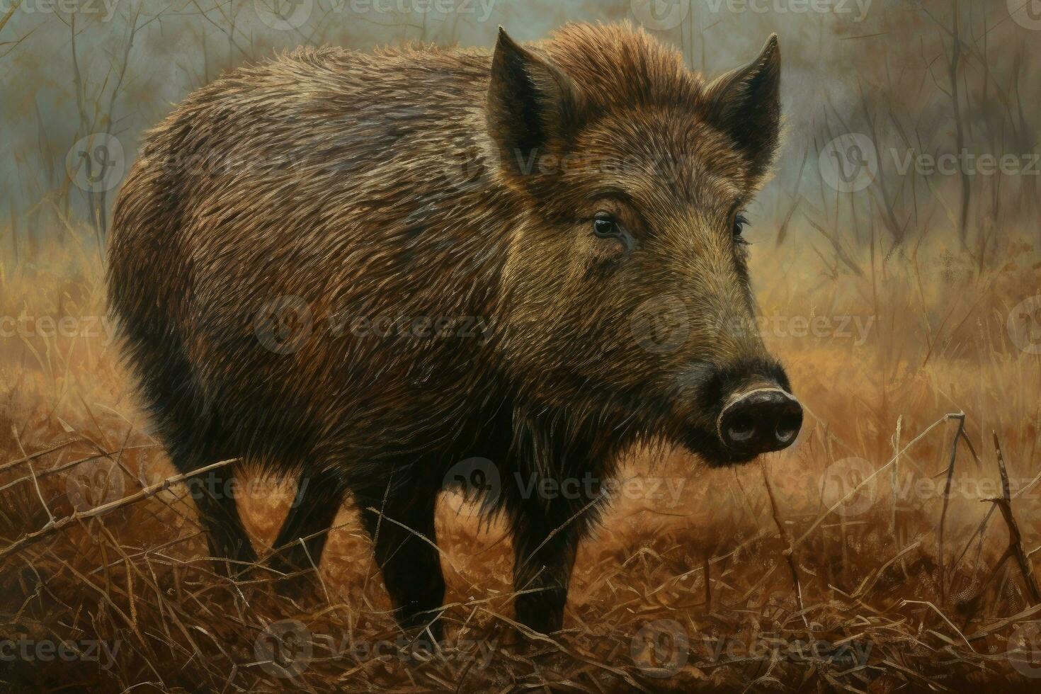 Wild boar animal. Generate Ai photo