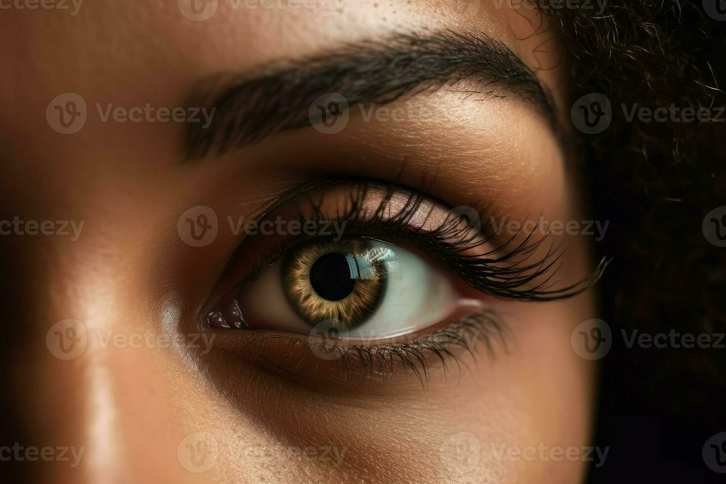 Macro hazel eye. Generate Ai photo