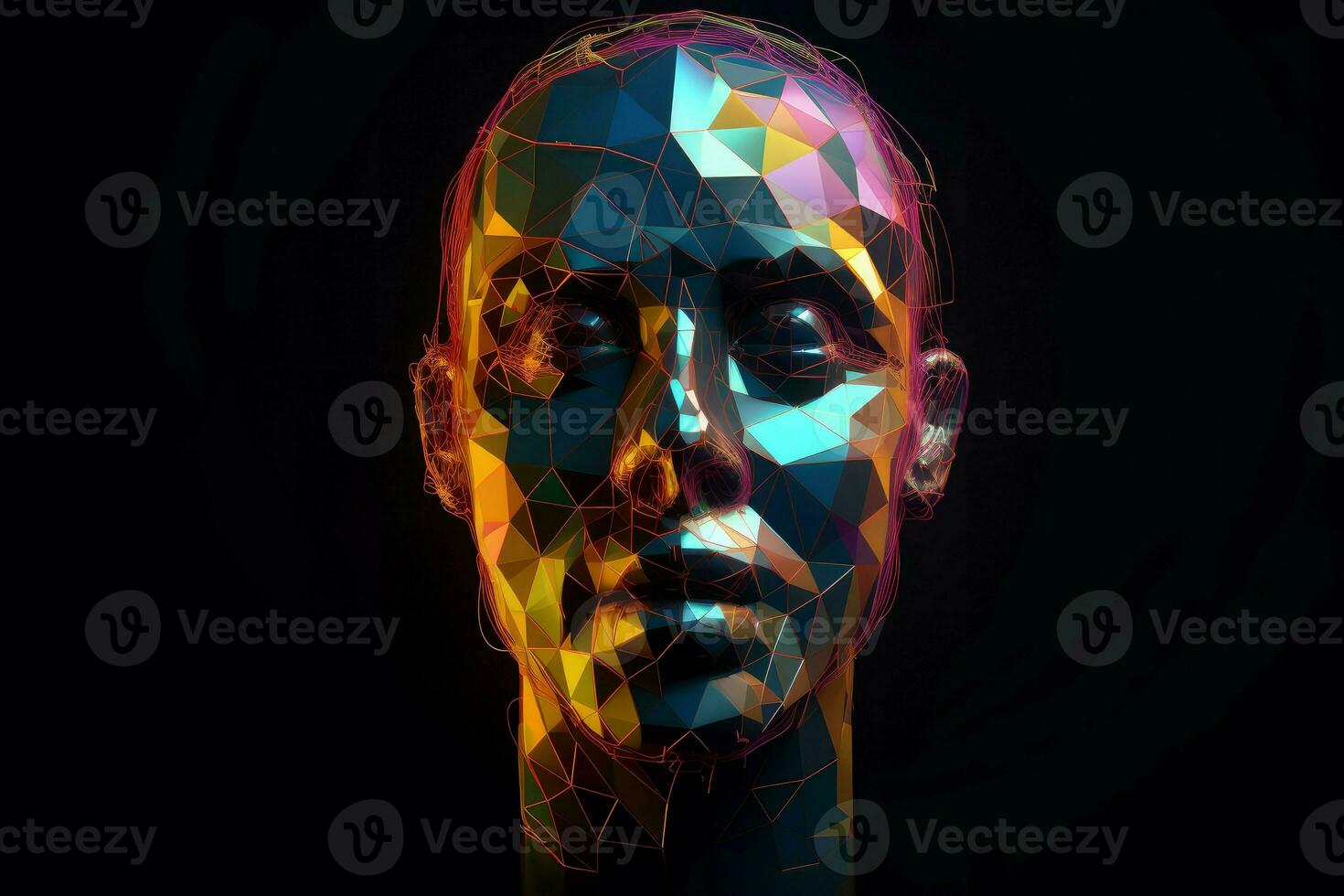 Abstract human face. Generate Ai photo