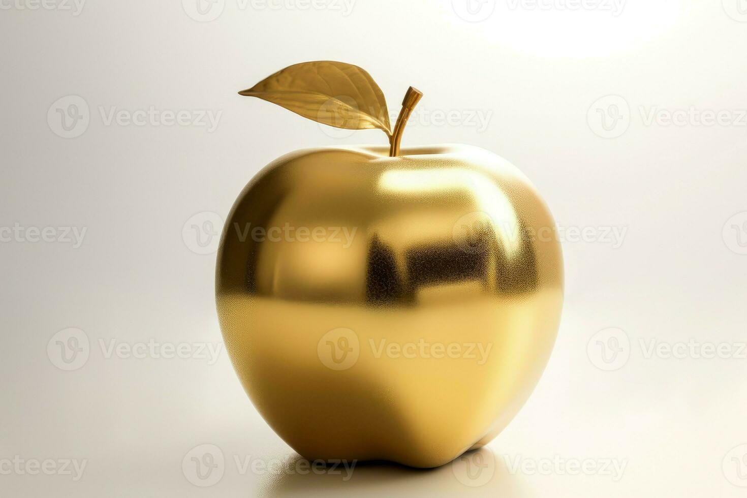 Golden bright apple. Generate Ai photo