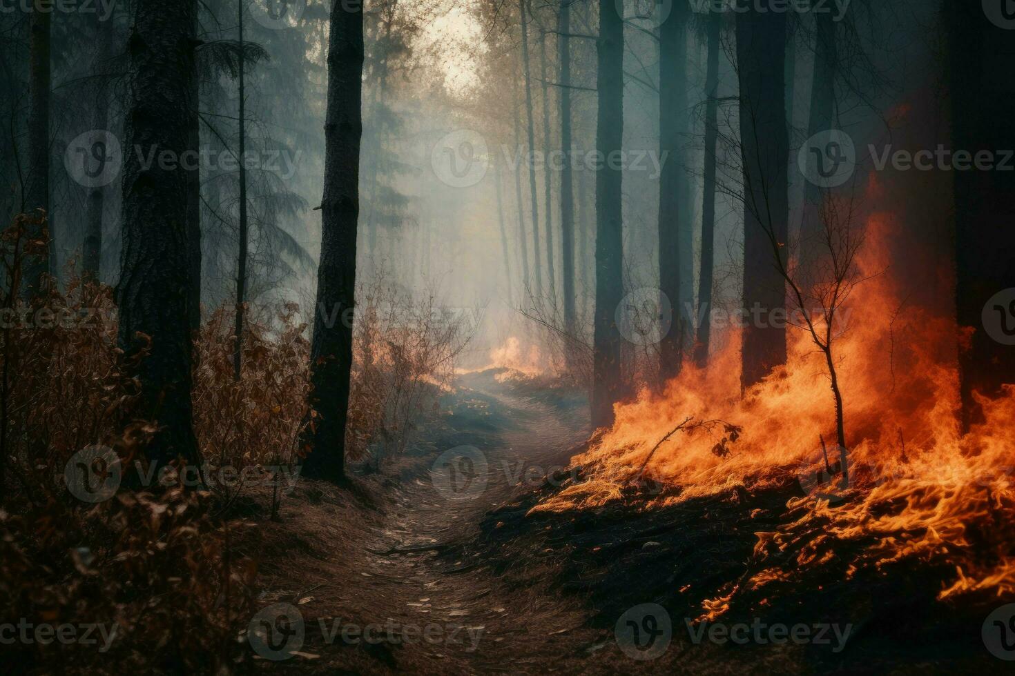 ardiente bosque. generar ai foto