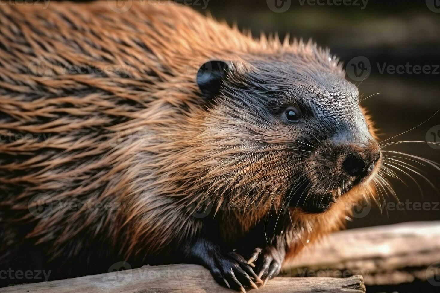 castor río animal. generar ai foto