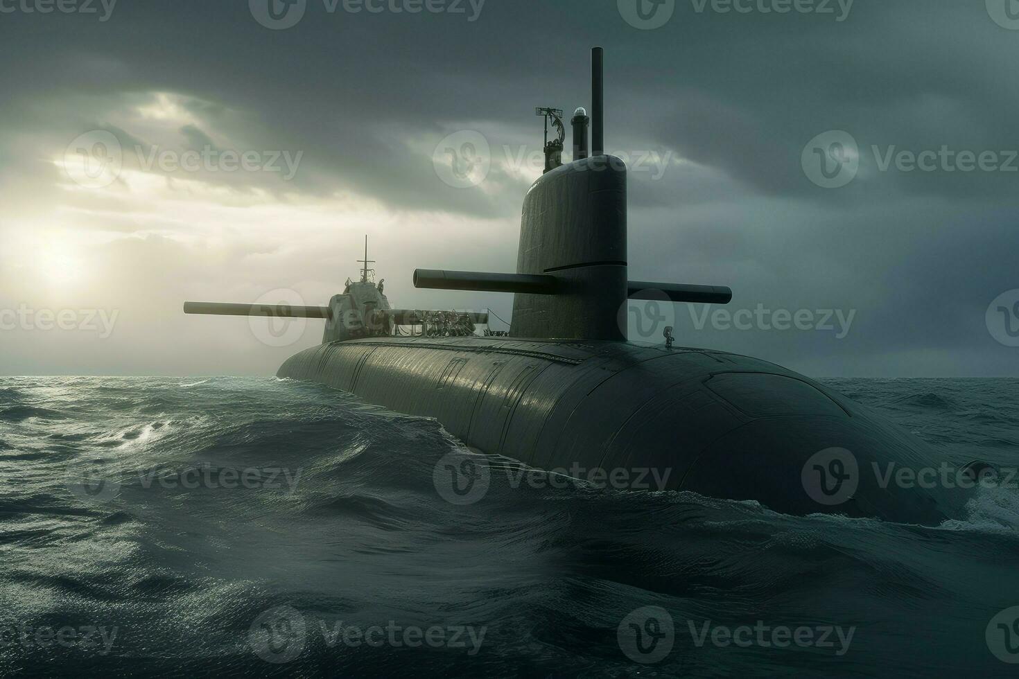 Military submarine warship. Generate Ai photo