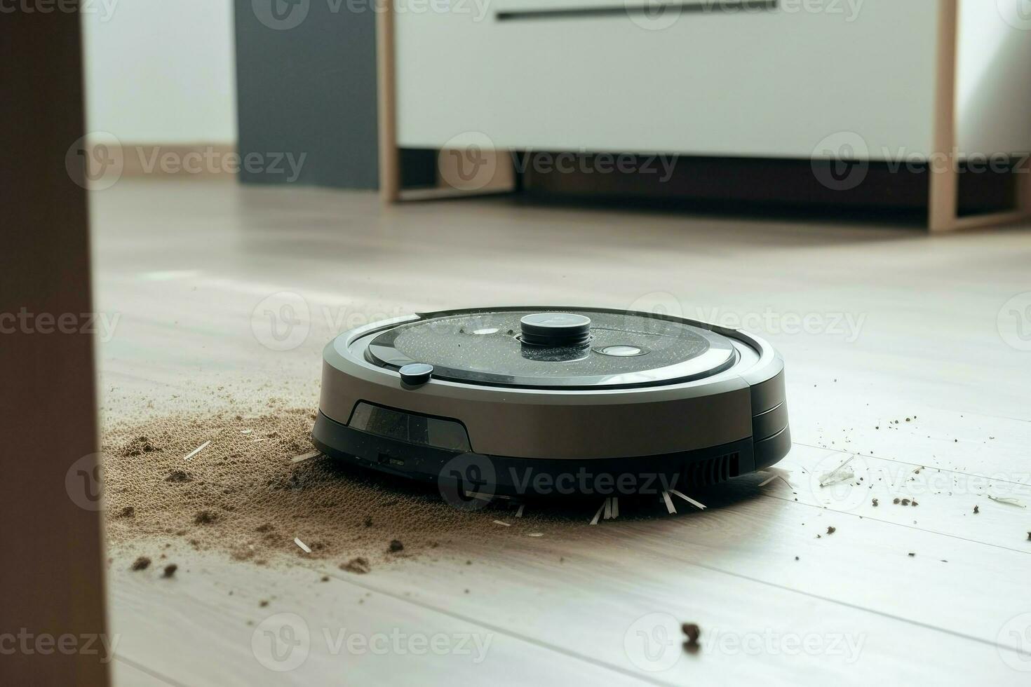 Robot vacuum cleaner. Generate AI photo