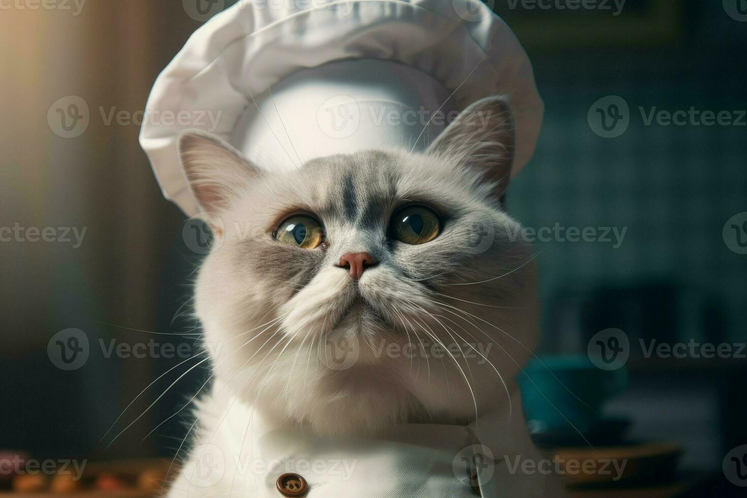 Cat dressed as a chef. Generate Ai photo