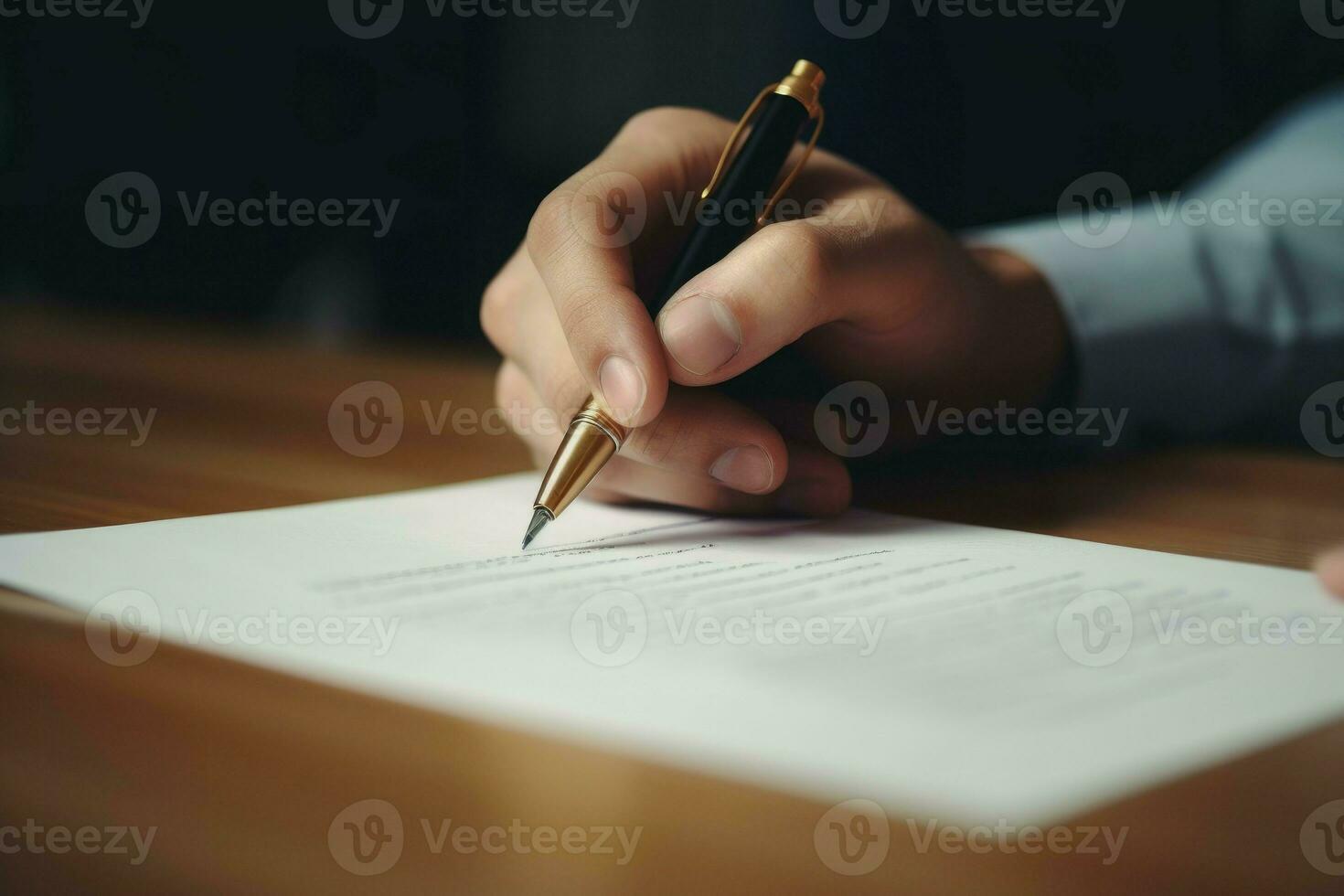 Hand signing contract. Generate Ai photo