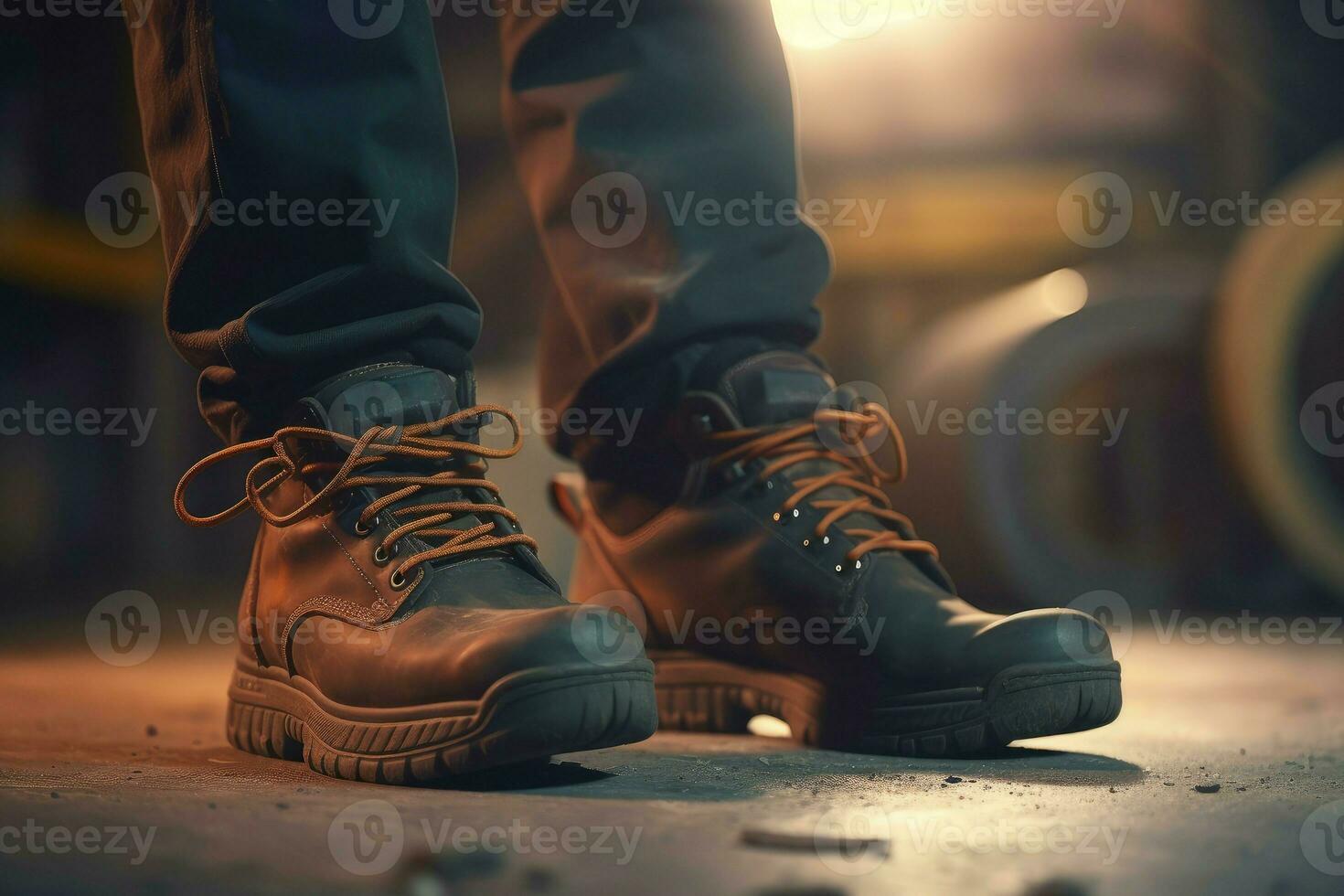 Safety working shoes. Generate Ai photo