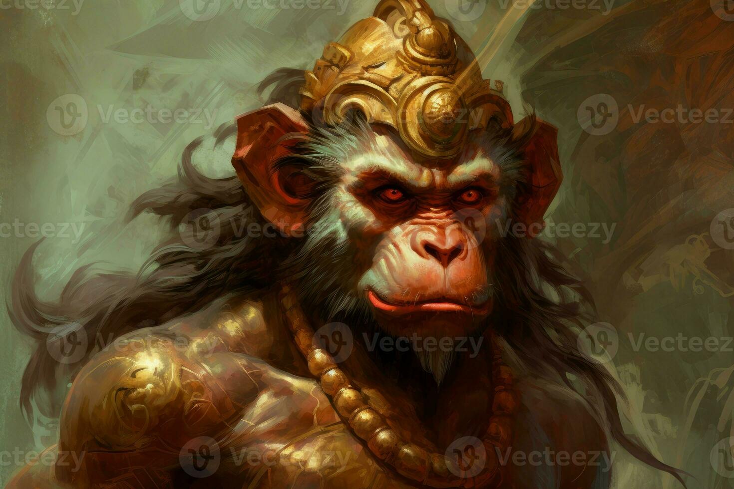 Hanuman monkey god religion. Generate Ai photo