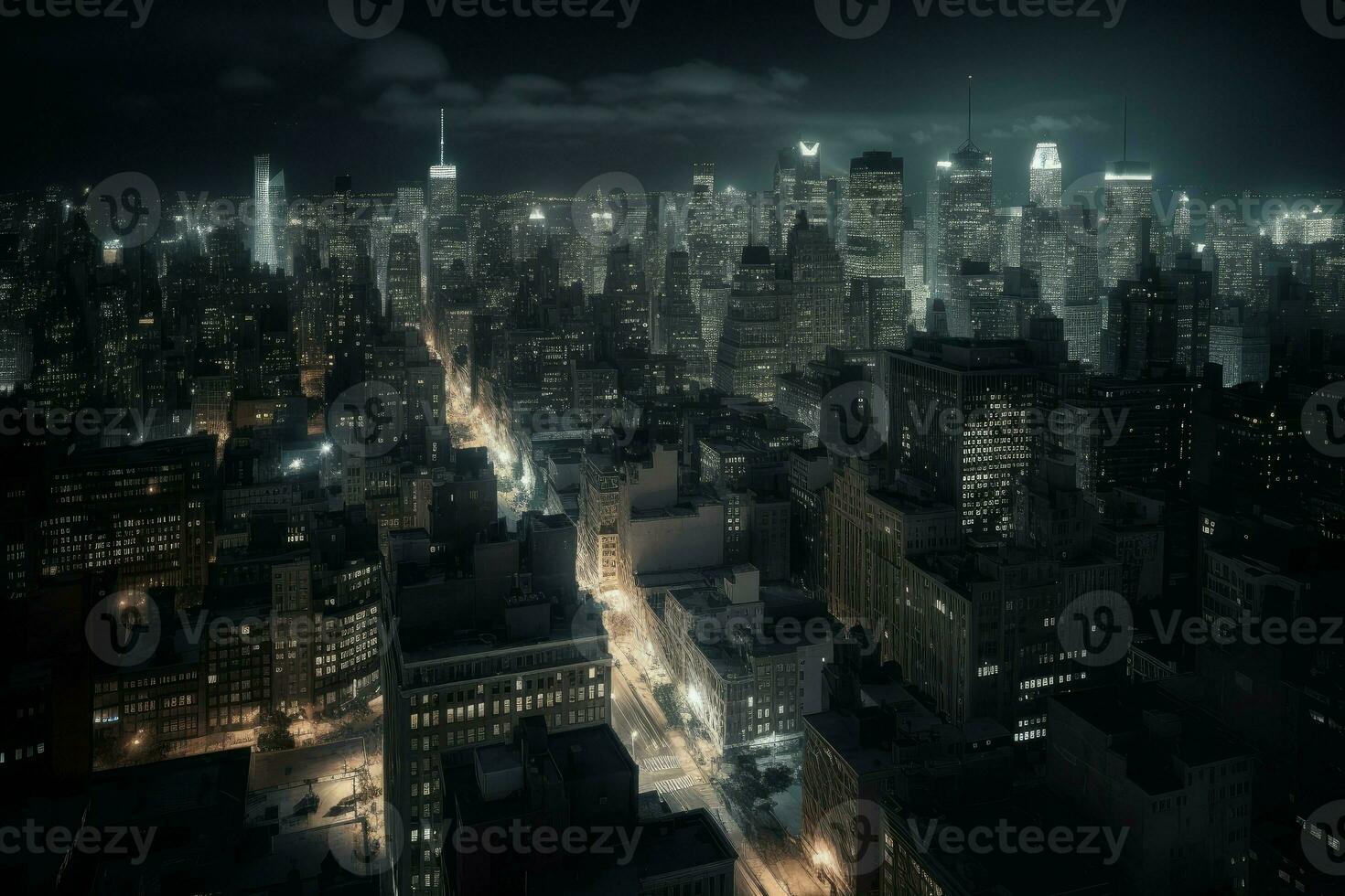 City night landscape. Generate Ai photo