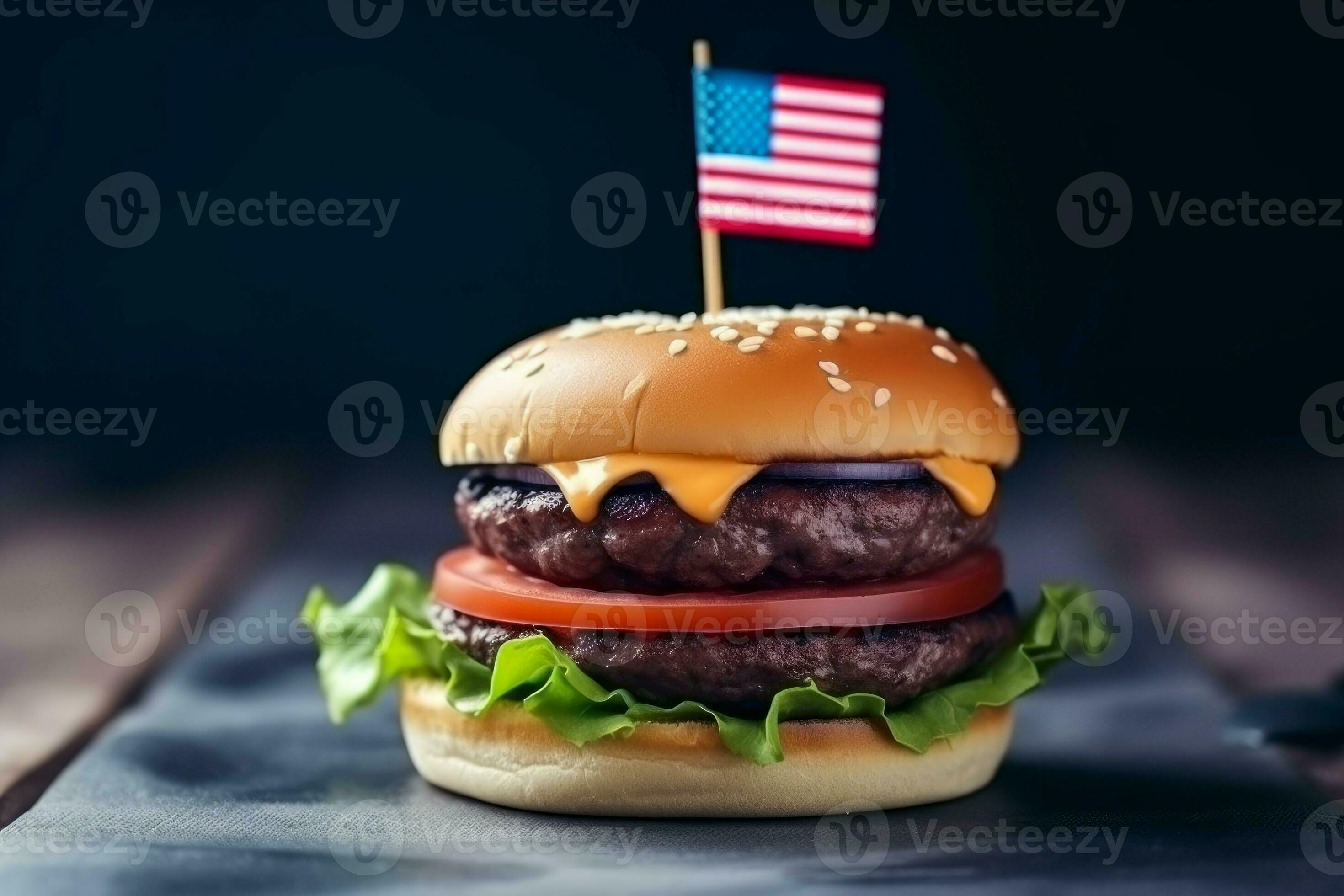 American burger food. Generate Ai 23440910 Stock Photo at Vecteezy